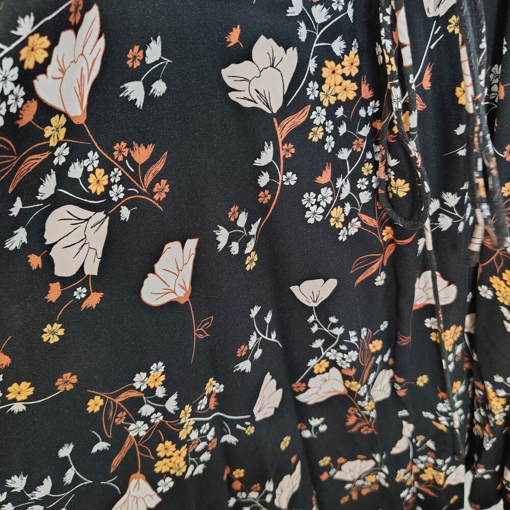 Torrid Womens 2X Plus Size Dress Floral Midi Short Sleeve Wrap Peasant Boho - Picture 4 of 10